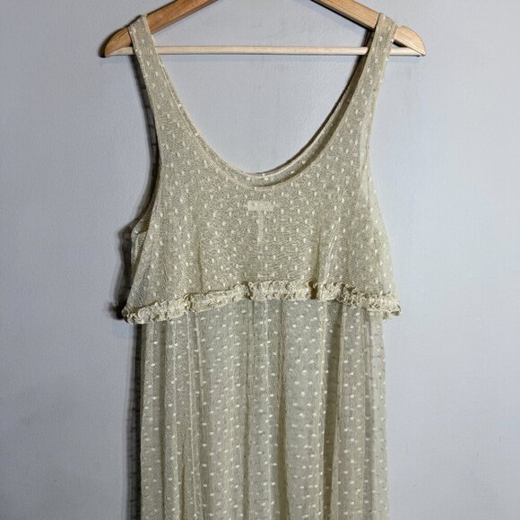 Intimately Free People Sheer Lace Midi Dress Women's Small Cream Boho Festival - Picture 10 of 14
